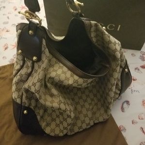 Authentic Gucci XL Jockey Horsebit Hobo